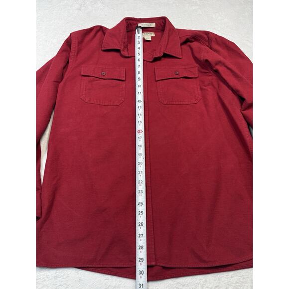 LL Bean Chamois Cloth Shirt Cranberry Red L Reg Traditional Fit 100% Cotton - Picture 6 of 6